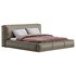 Icnoyotl suede fabric rectangular headboard modern bed I - Thumbnail 2