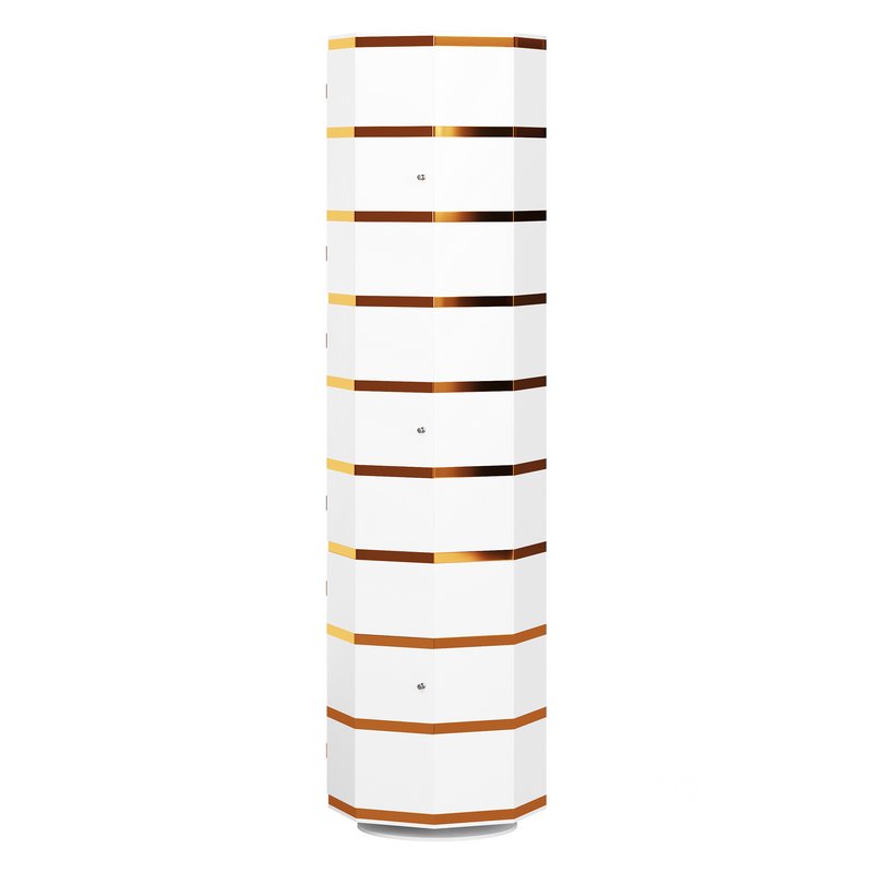 White Swivel Rotating Shoe Rack Image 4