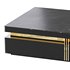 Trimied 43 Modern Black Square Storage Coffee Table Stone Top & 4 Wood Drawers - Thumbnail 2