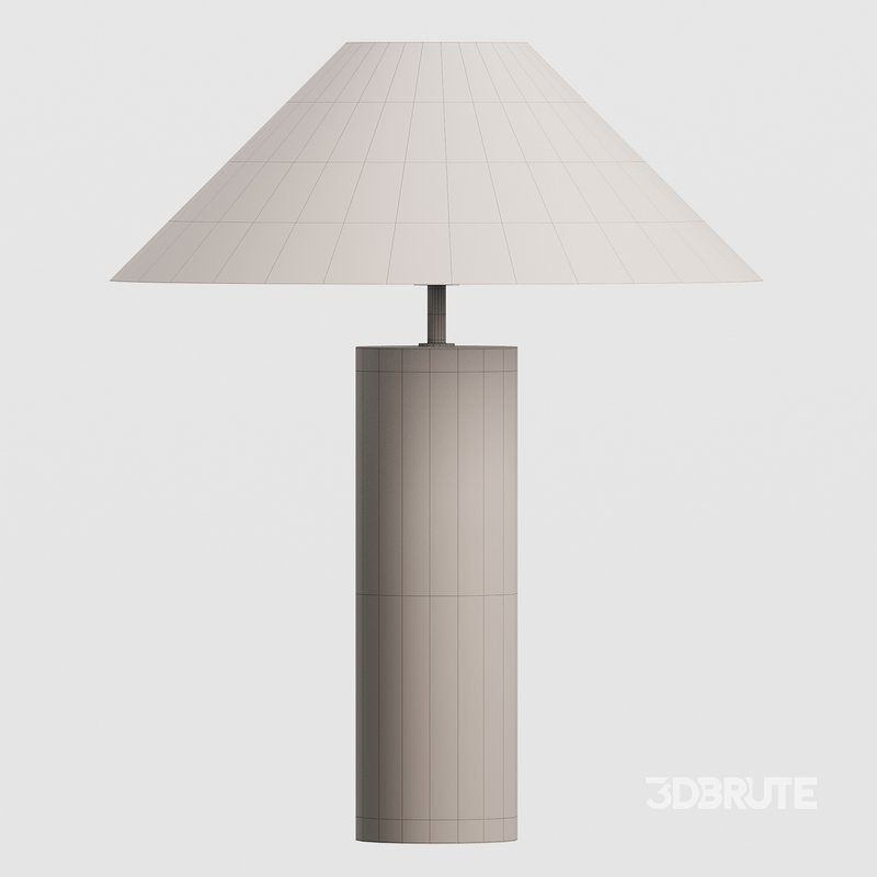 Morola 1 light large brown marble cylinder table lamp Image 2