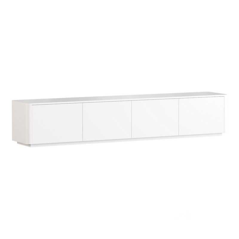 Stylish White TV Stand in Wood Image 4