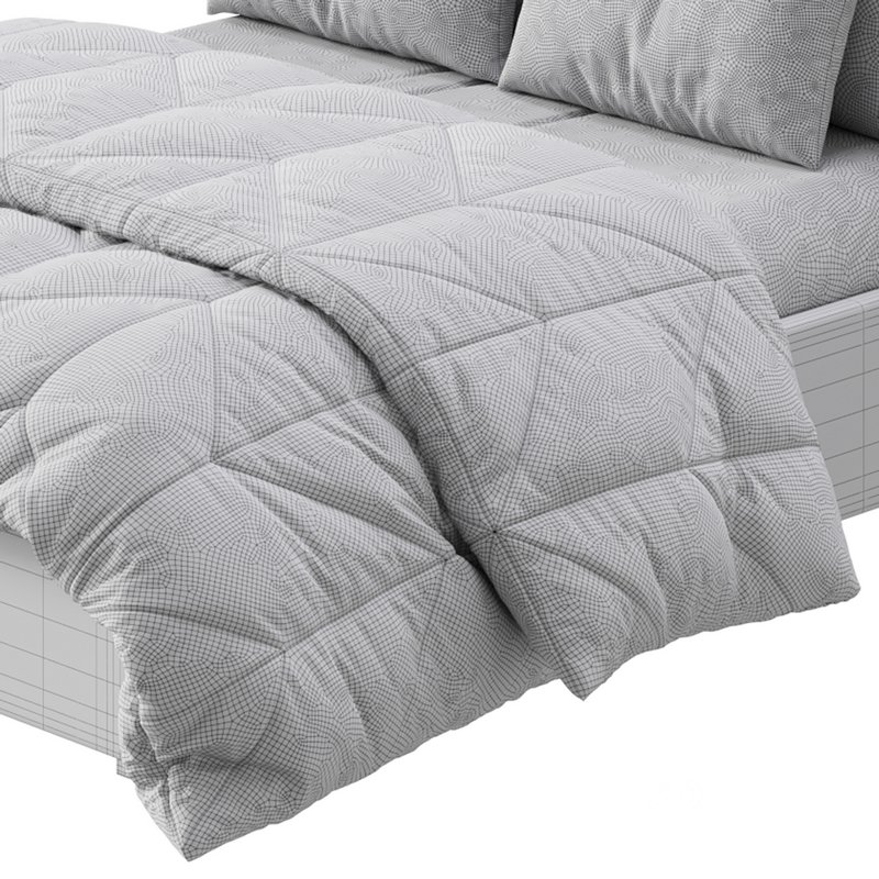 Light Wood Upholstered Panel Modern Bed Image 24