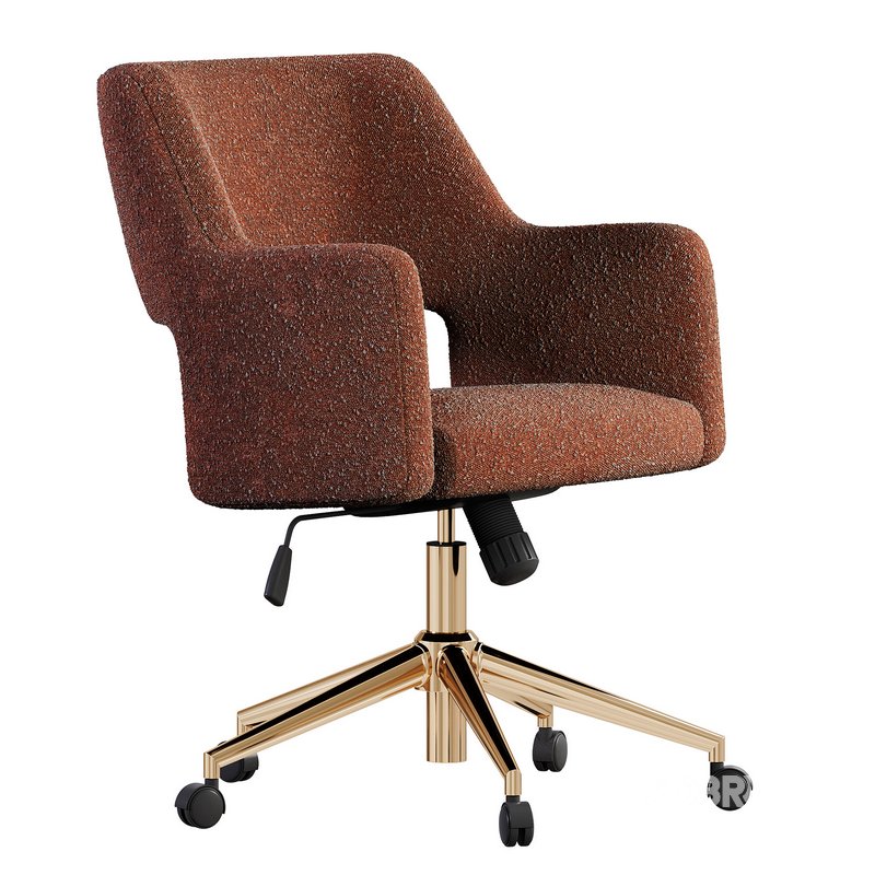 Boucle Upholstered Office Desk Chair Image 2