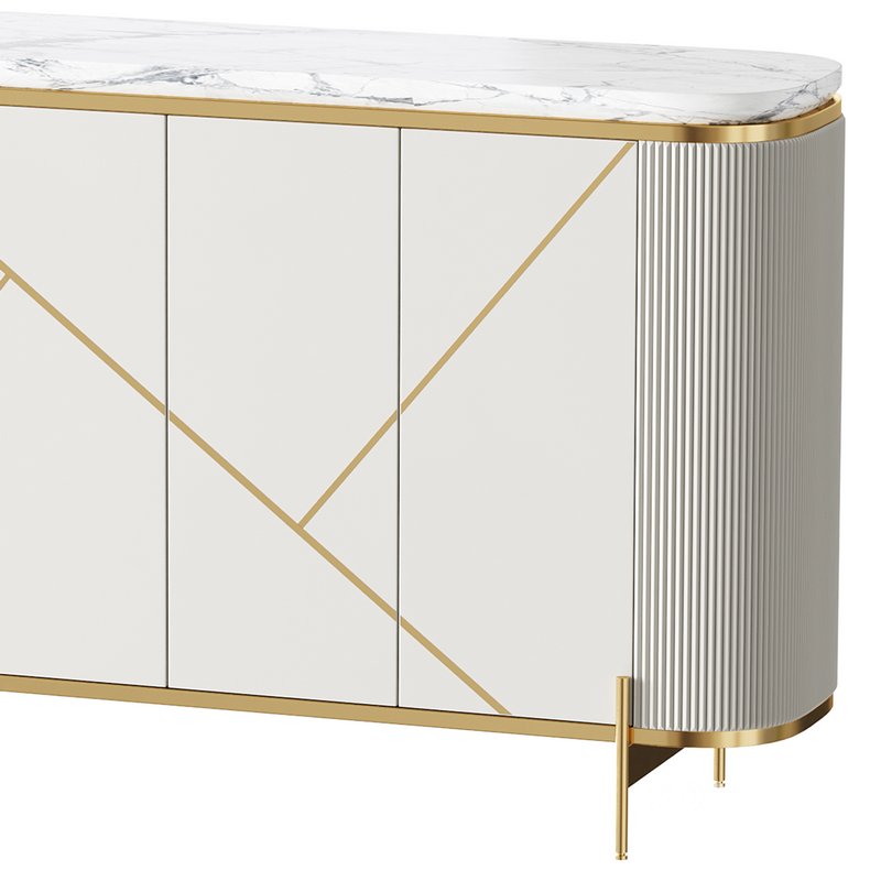 Sideboard Buffet Faux Marble Image 2