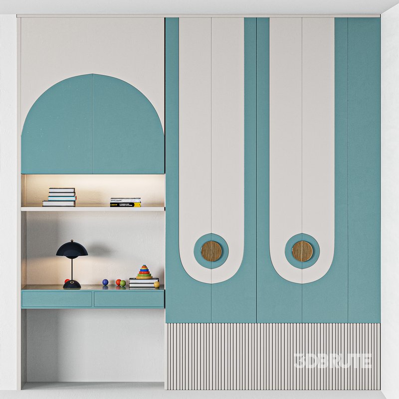 Furniture for children cupboard with toys and decor Image 3