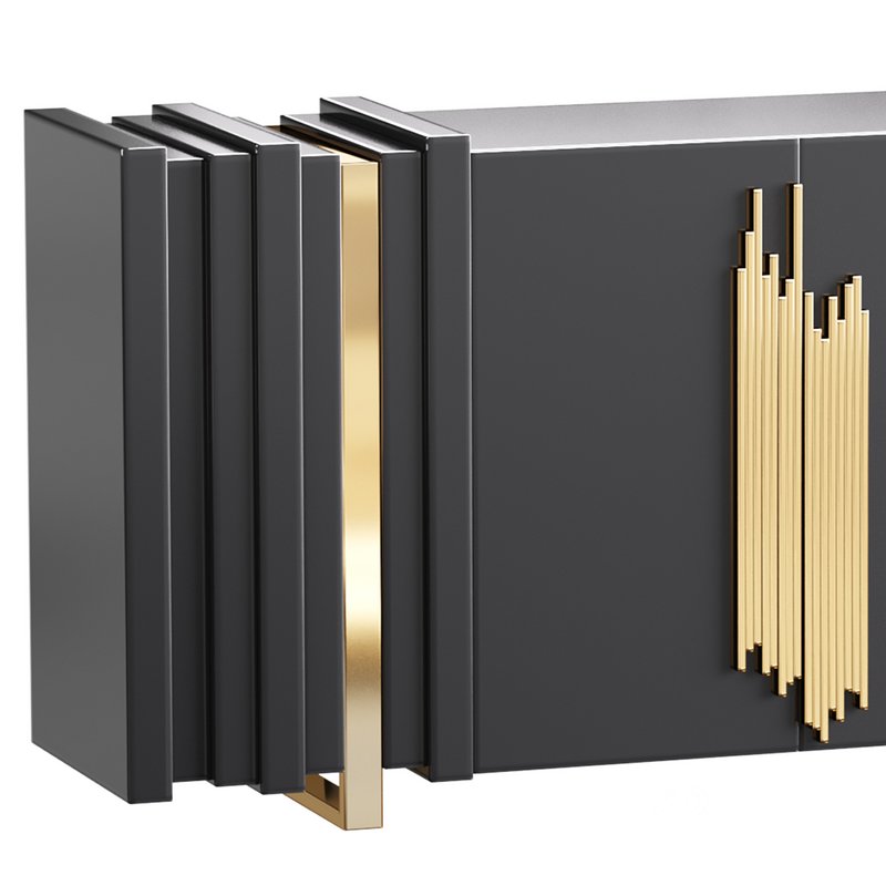 Luxury Sideboard Black Rectangular Image 2
