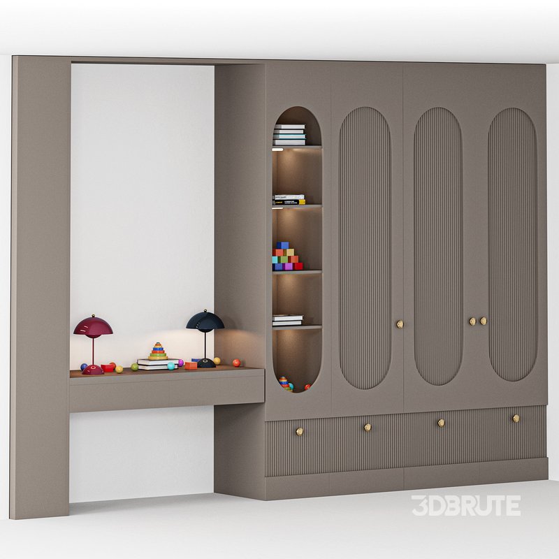 Furniture for children cupboard with toys and decor 02 Image 3