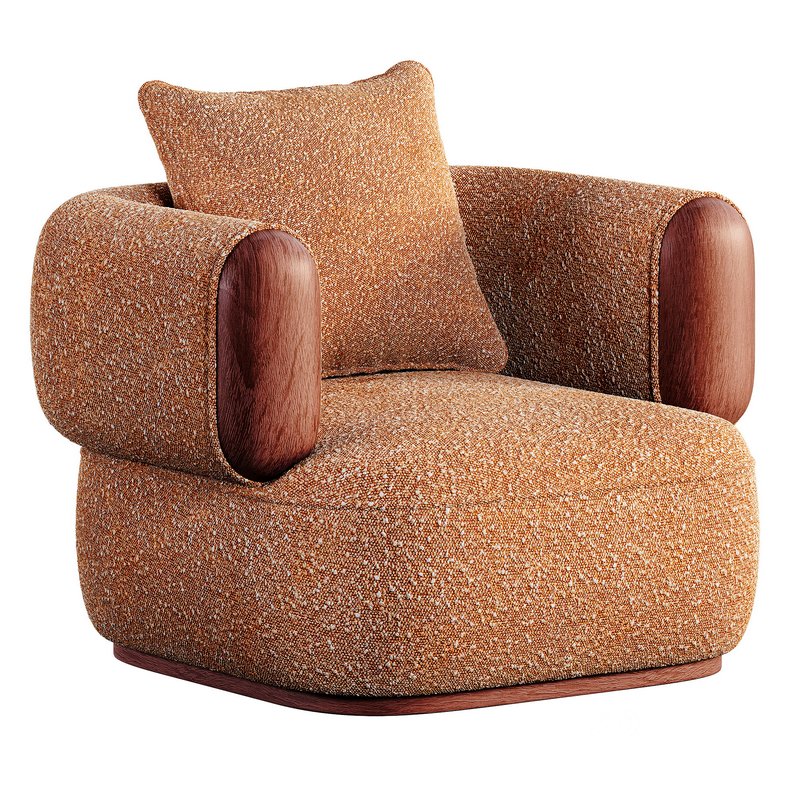 CHESTAR Fabric armchair with armrests Image 3