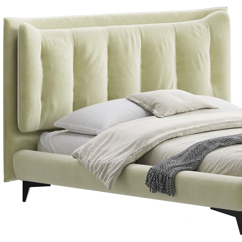 Eden Suede Fabric Upholstered Modern Bed Image 2