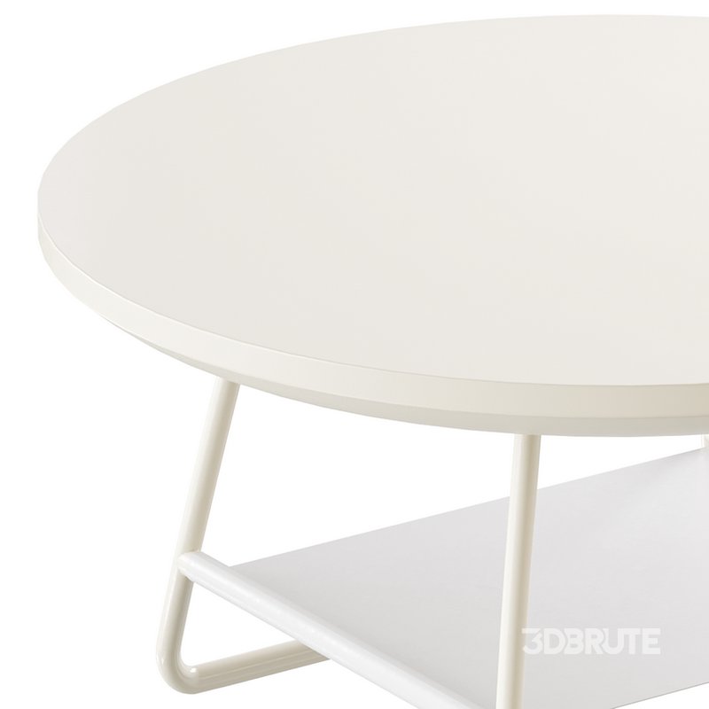 Modern Sled Round Wood Coffee Table Image 2