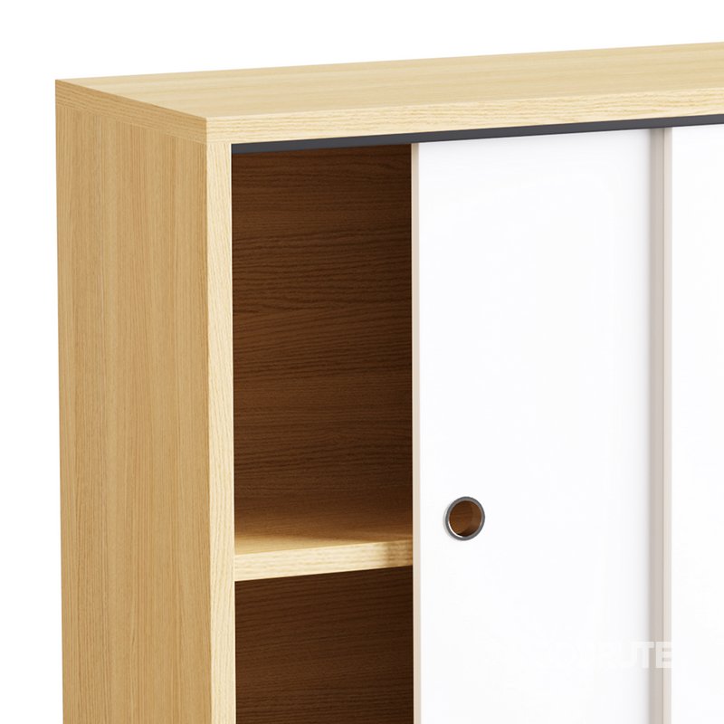 Living Room Contemporary Manufactured Wood Sideboard with Doors Image 3