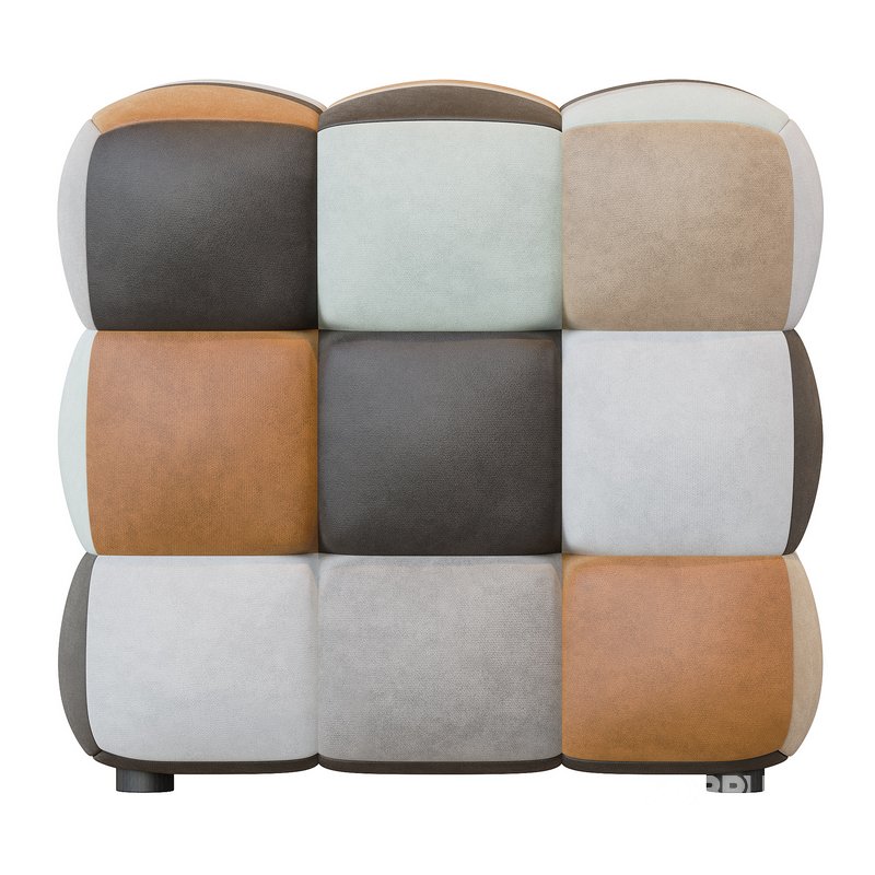 Pouf Trendy brown patchwork Image 2