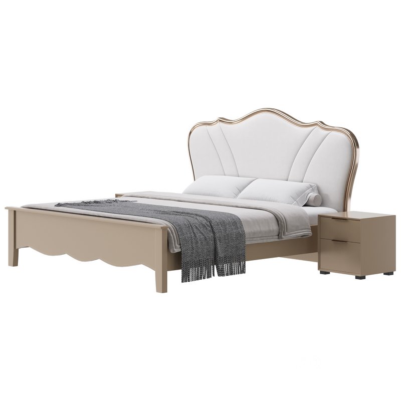 Faux Leather Upholstered Headboard Bed Image 2