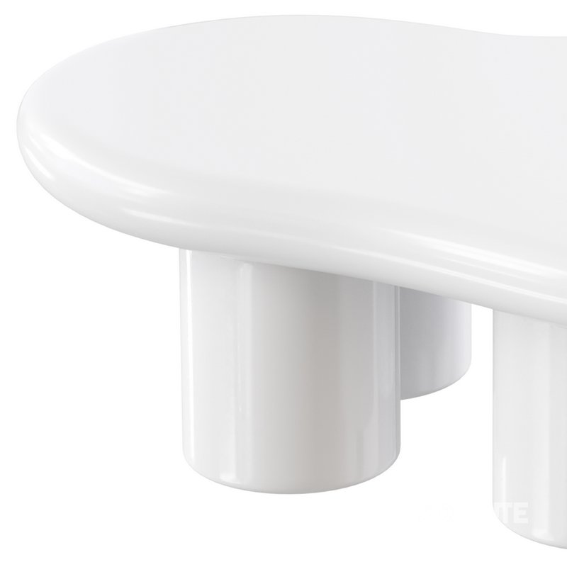 Modern Smooth Wood Abstract Coffee Table Image 2