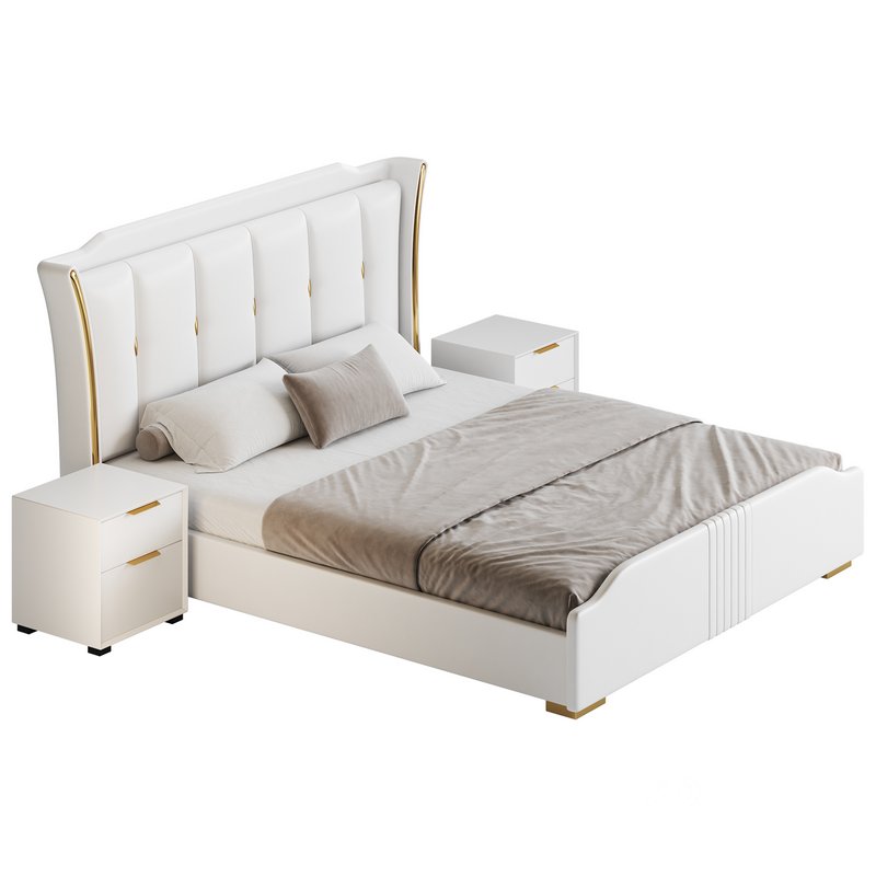 Wide Victorian Wingback Bed Image 3