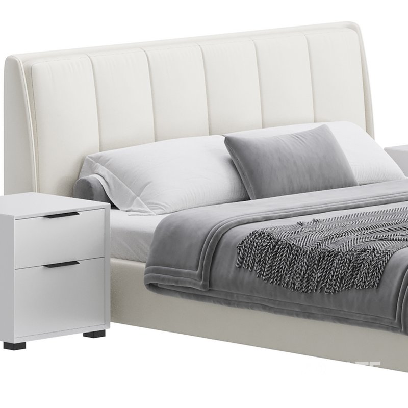 Gray Wingback Upholstered Headboard Bed Image 6