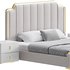 Glam Beige Upholstered Bed - Thumbnail 3
