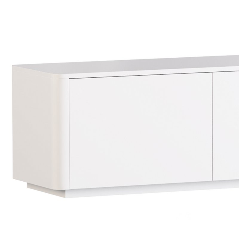 Stylish White TV Stand in Wood Image 3