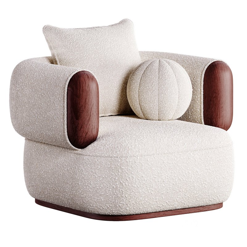 CHESTAR Fabric armchair with armrests Image 2