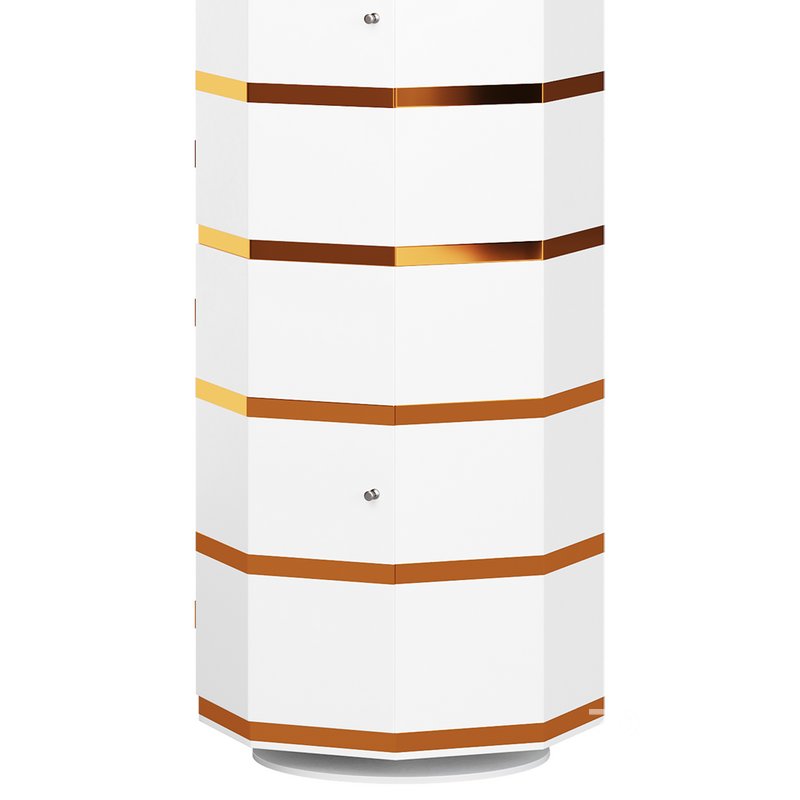 White Swivel Rotating Shoe Rack Image 2