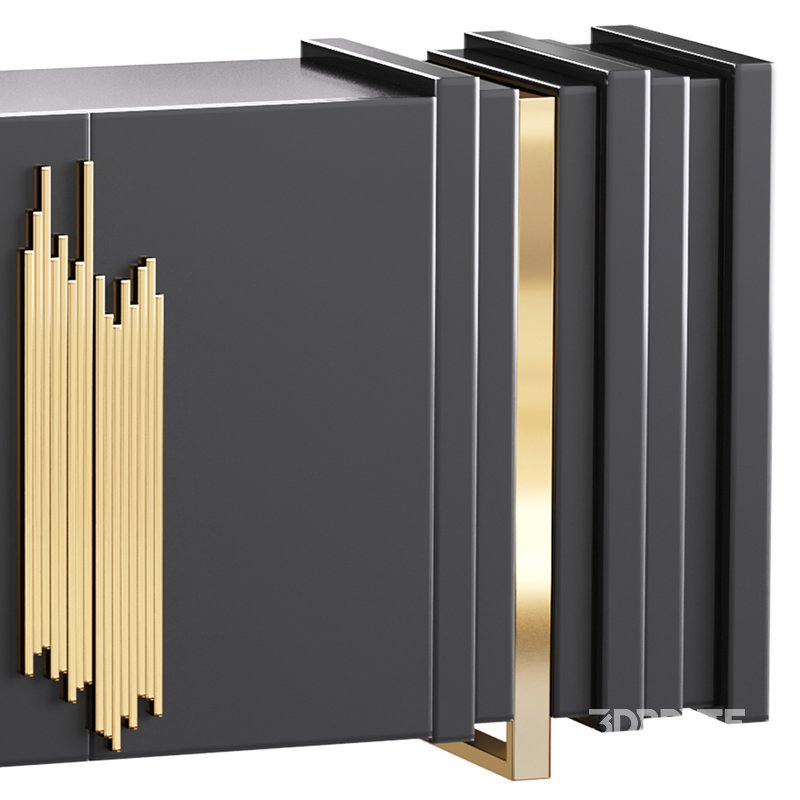 Luxury Sideboard Black Rectangular Image 3
