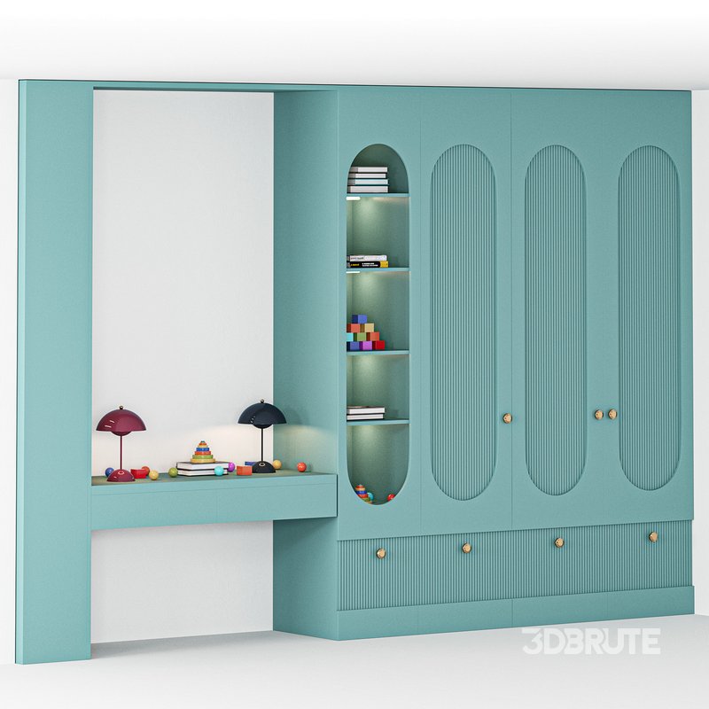 Furniture for children cupboard with toys and decor 02 Image 1