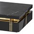 Trimied 43 Modern Black Square Storage Coffee Table Stone Top & 4 Wood Drawers - Thumbnail 4