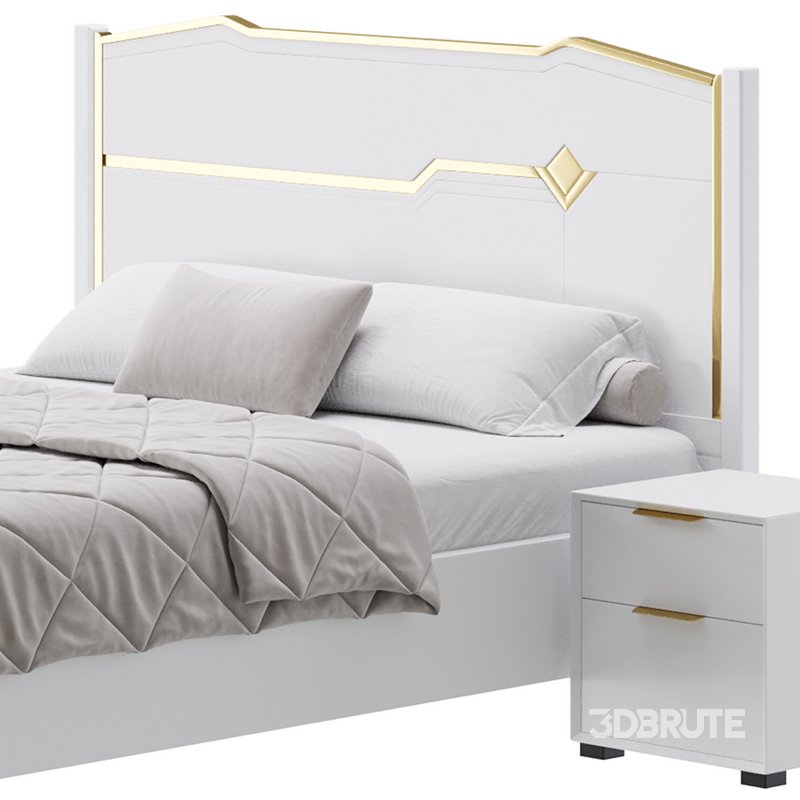 Modern White Bed I Image 3
