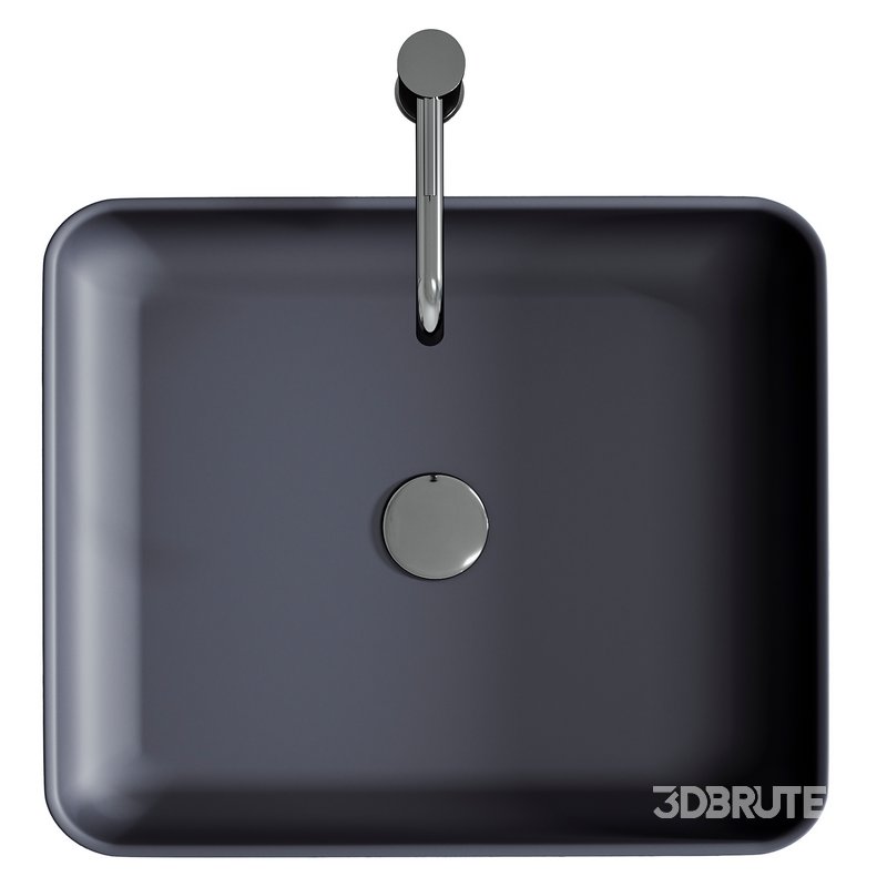 Countertop Washbasin NT2524 of mineral cast Pure acrylic – Matt Concrete Effect Image 3