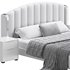 Glamorous Beige Upholstered Wingback Bed - Thumbnail 4