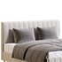 Wooden Non-Adjustable White Upholstered Modern Bed - Thumbnail 3