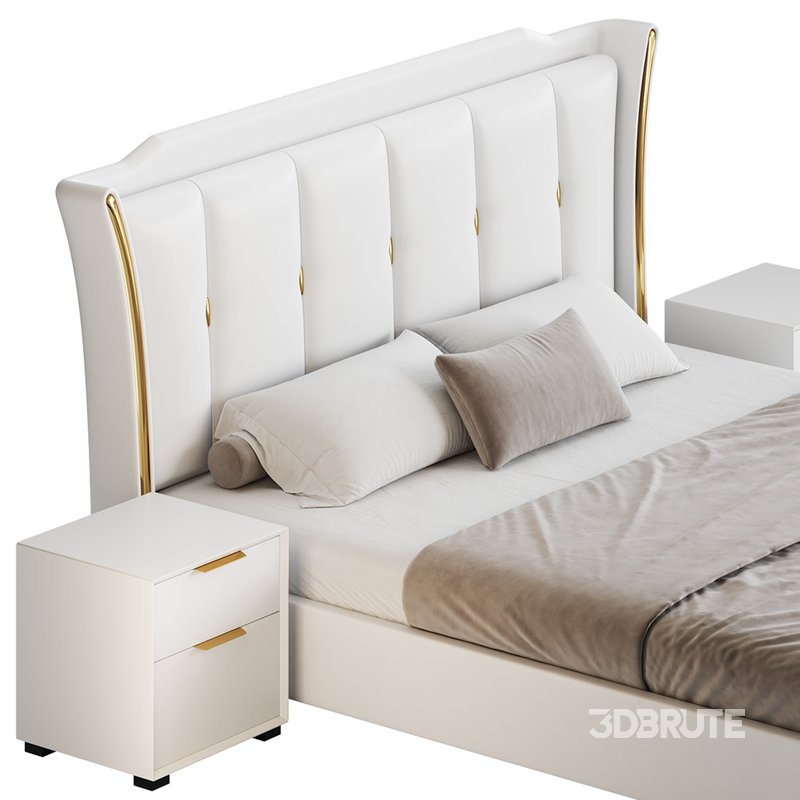 Wide Victorian Wingback Bed Image 2