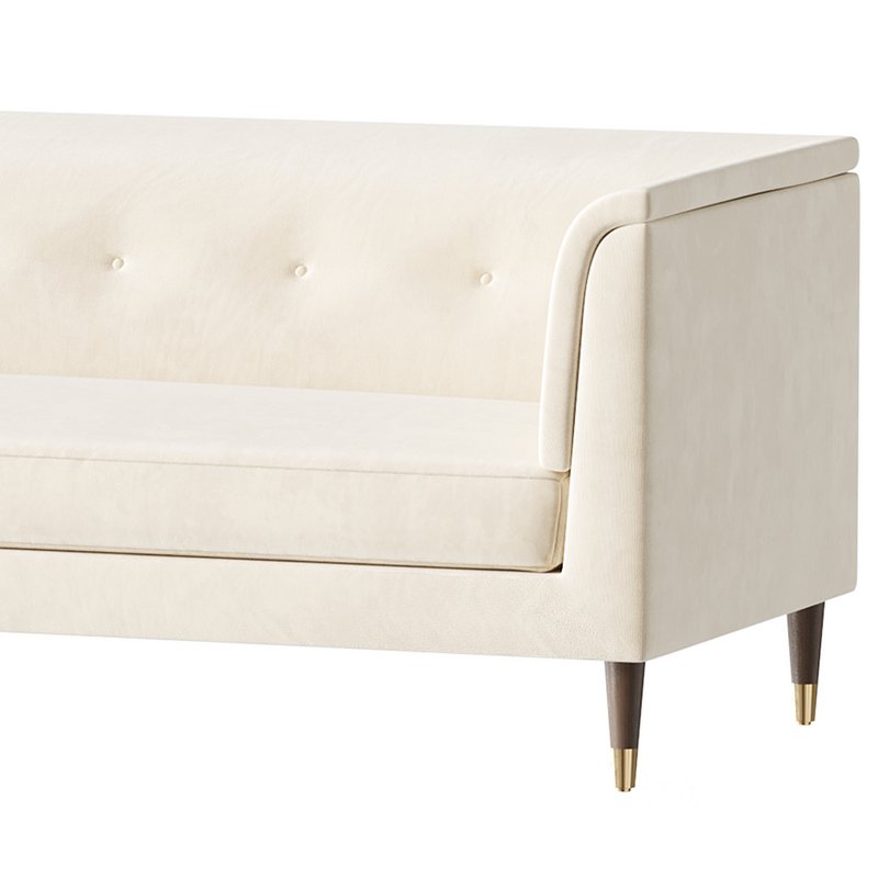 TUFTED CREAM WHITE VELVET SOFA Image 4