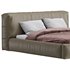 Icnoyotl suede fabric rectangular headboard modern bed I - Thumbnail 3