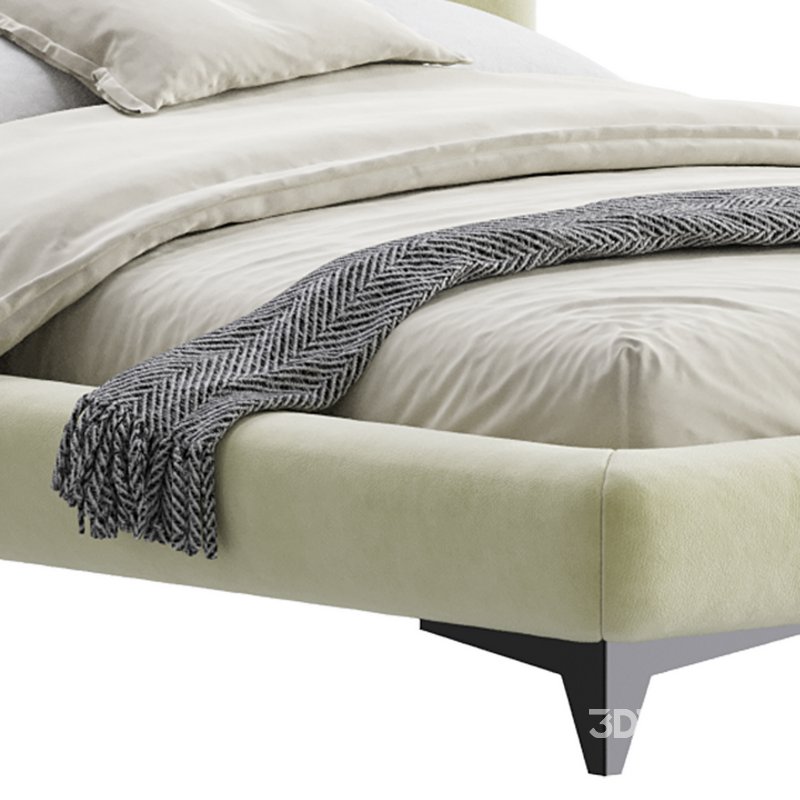 Eden Suede Fabric Upholstered Modern Bed Image 4