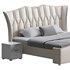 Modern Off-White Upholstered Tufted King Bed - Thumbnail 2