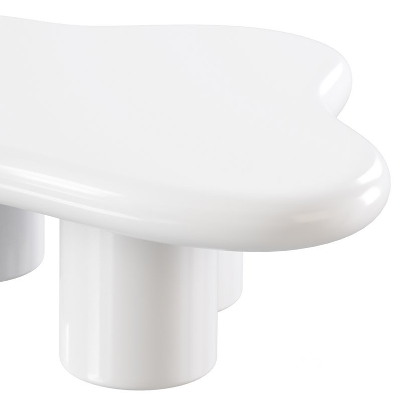 Modern Smooth Wood Abstract Coffee Table Image 3