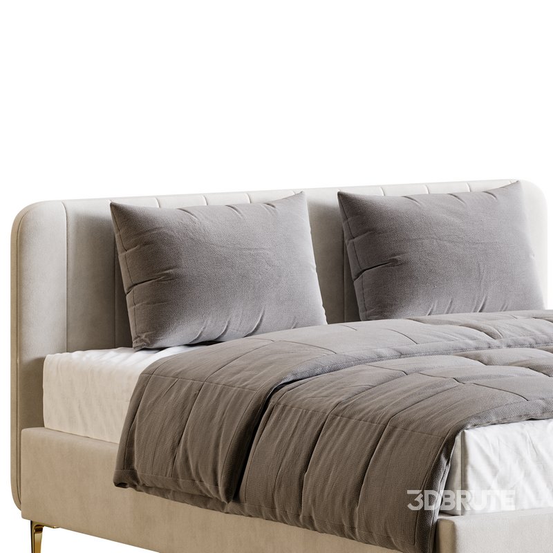 White Faux Leather Upholstered Modern Bed Image 3