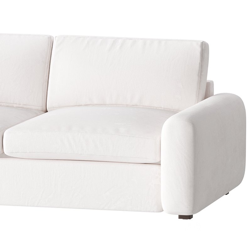 WHITE PERFORMANCE FABRIC APARTMENT SOFA Image 3