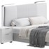 Glamorous White Wood Upholstered Bed I - Thumbnail 3