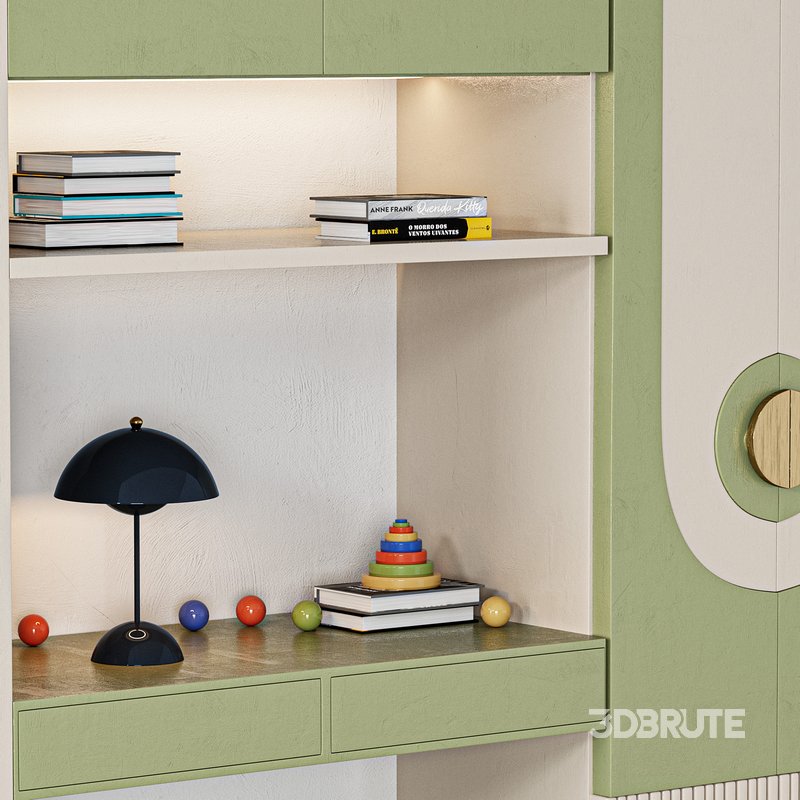 Furniture for children cupboard with toys and decor Image 2