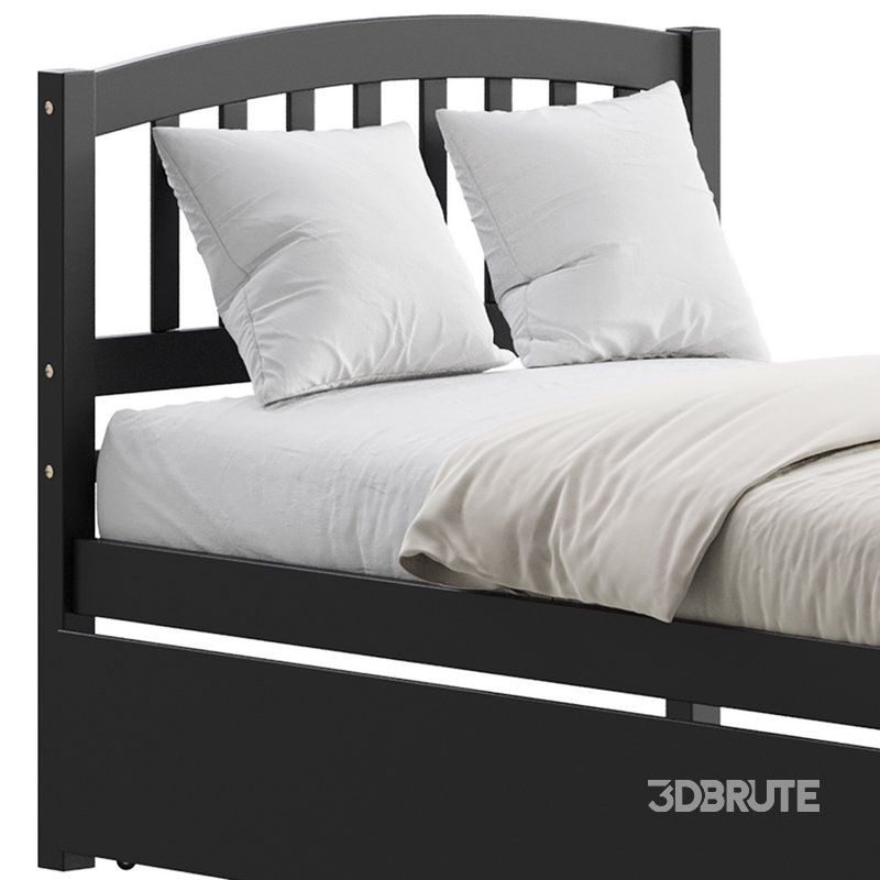 Twin Size Platform Bed Wood Bed Image 4