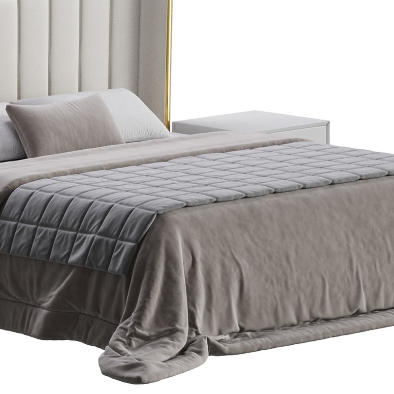 Modern Beige King Size Bed Image 3
