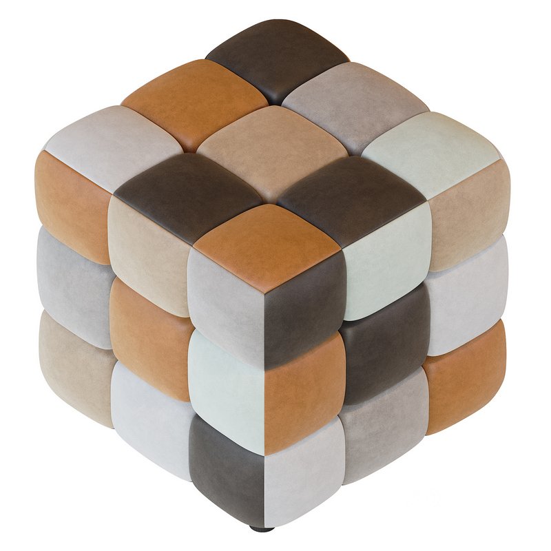 Pouf Trendy brown patchwork Image 5