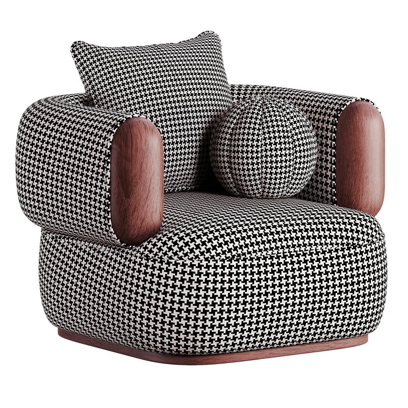 CHESTAR Fabric armchair with armrests Image 4