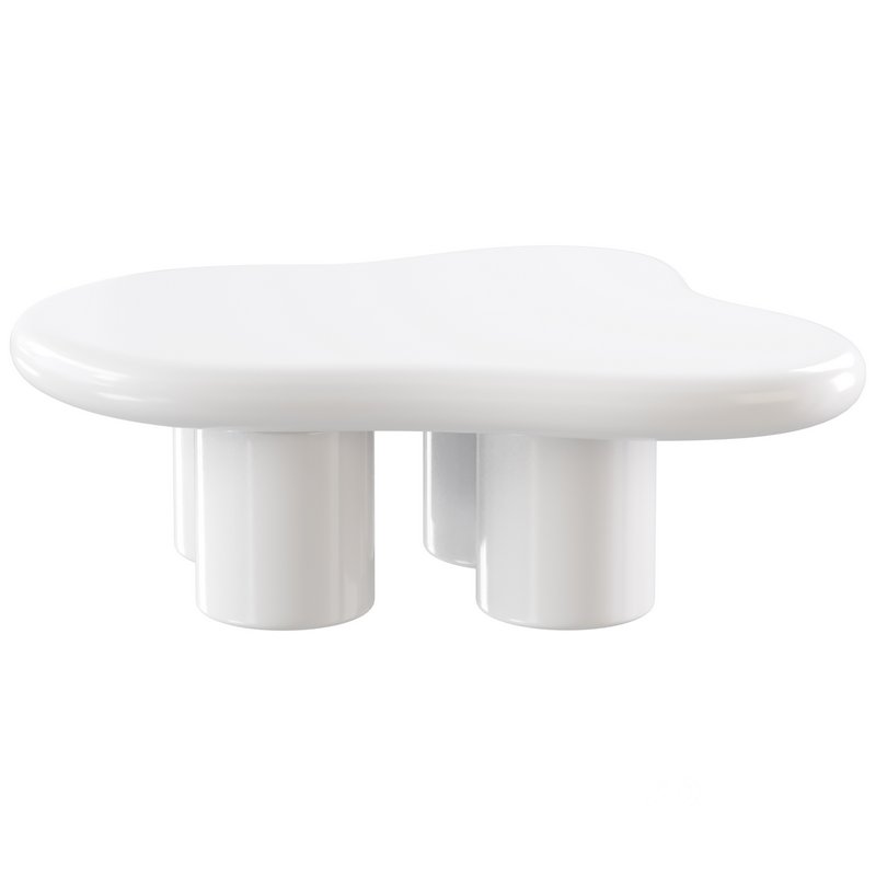 Modern Smooth Wood Abstract Coffee Table Image 4