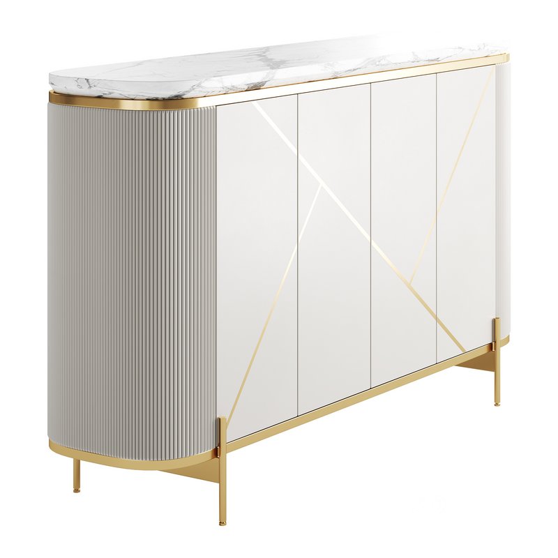 Sideboard Buffet Faux Marble Image 4