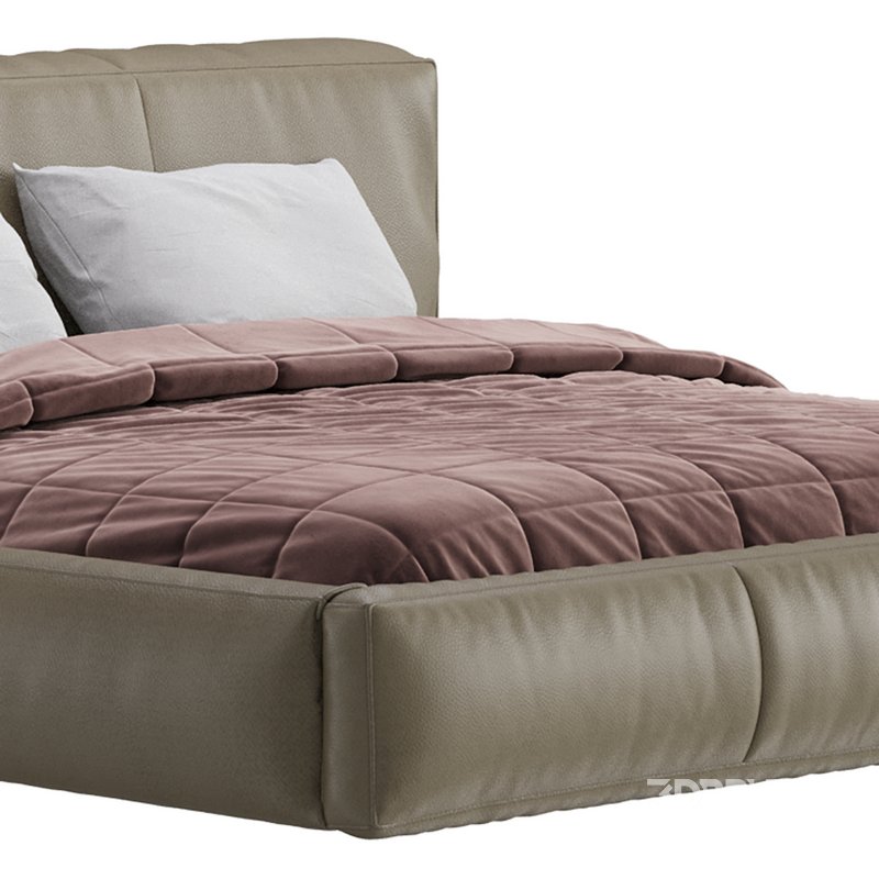 Icnoyotl suede fabric rectangular headboard modern bed I Image 5