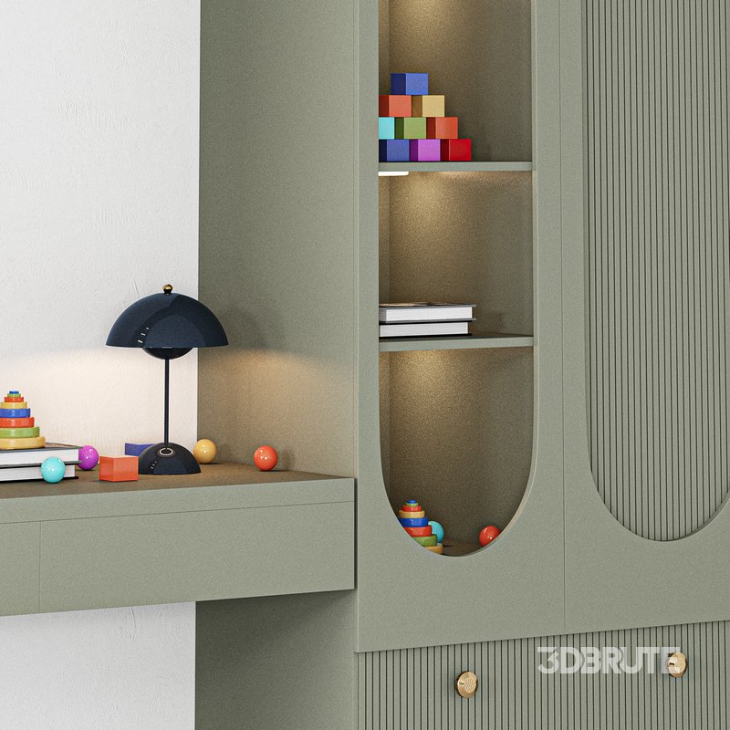 Furniture for children cupboard with toys and decor 02 Image 5