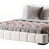 White Upholstered Wood Modern Headboard Bed - Thumbnail 2